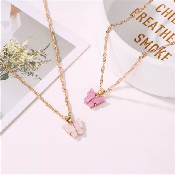 2/$10 RESTOCKED! Butterfly Gem Necklace Korean Trend Cute Summer Boho - Picture 4 of 8